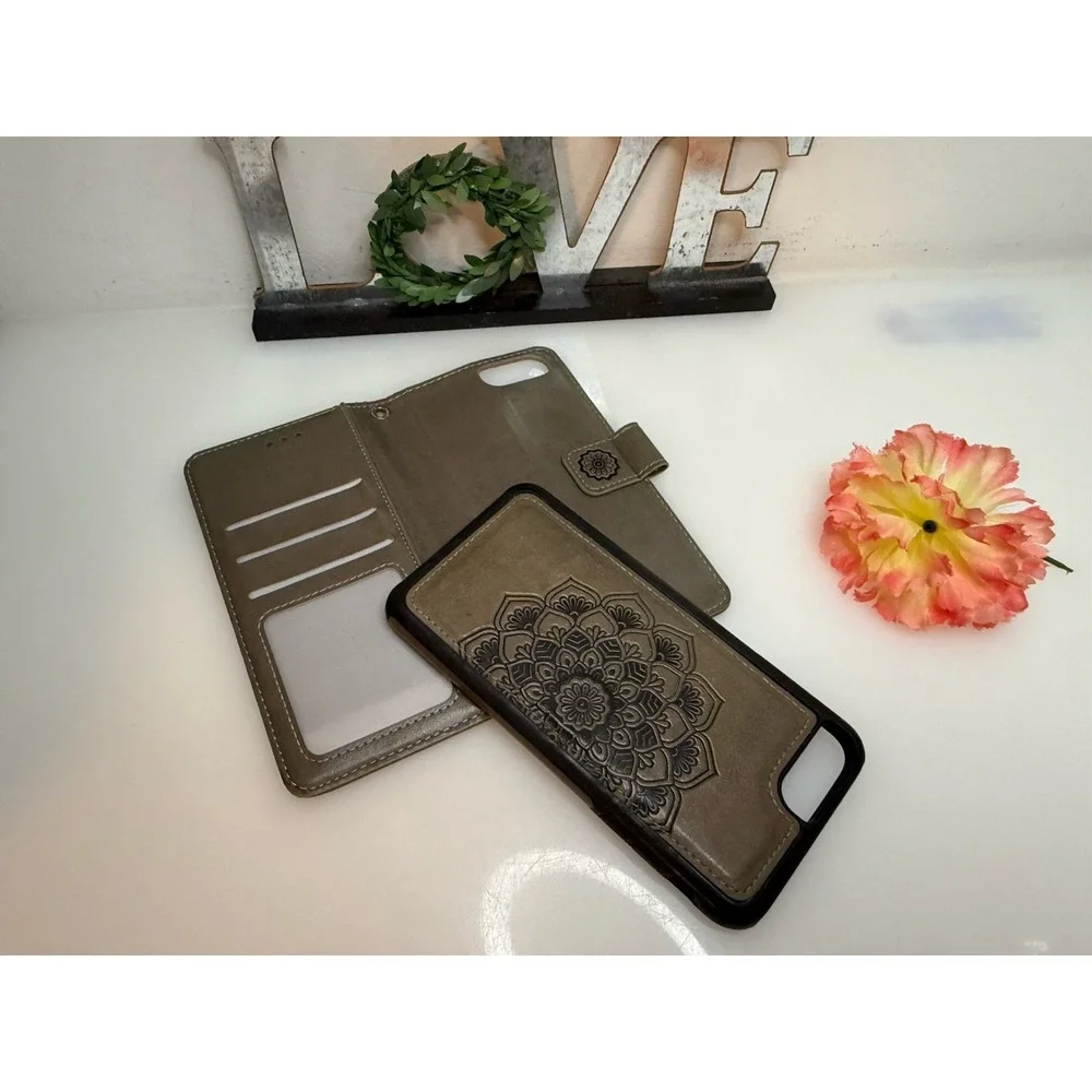 Caseowl Wallet Mandala Design Two Pc Detachable Case‎ Compatible With iPhone 12